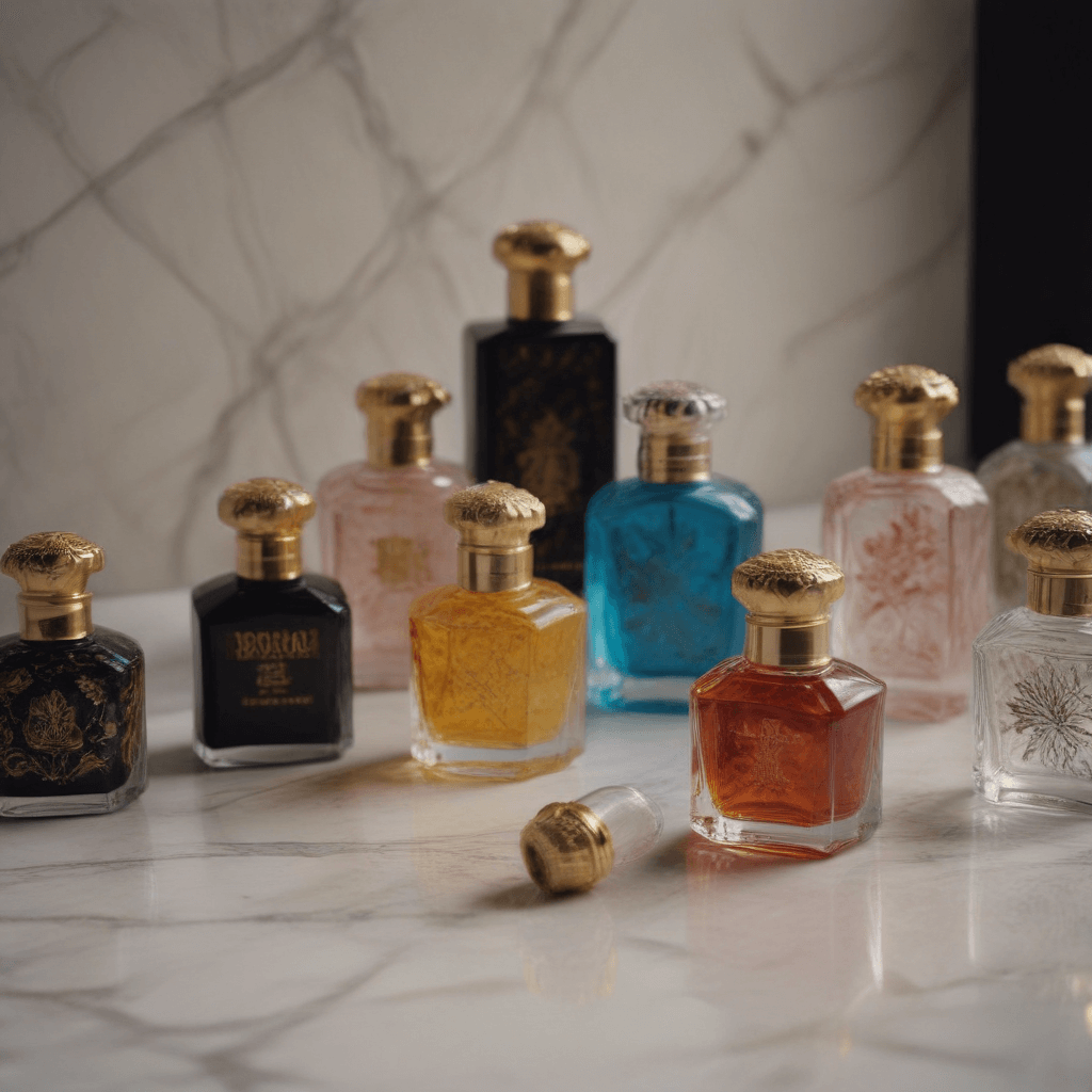 Perfume bottle with rich amber hues